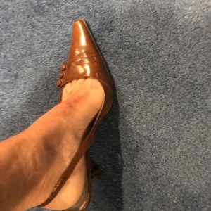 BCBG Brown slingback heels